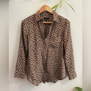 100% Silk J.CREW leopard print blouse